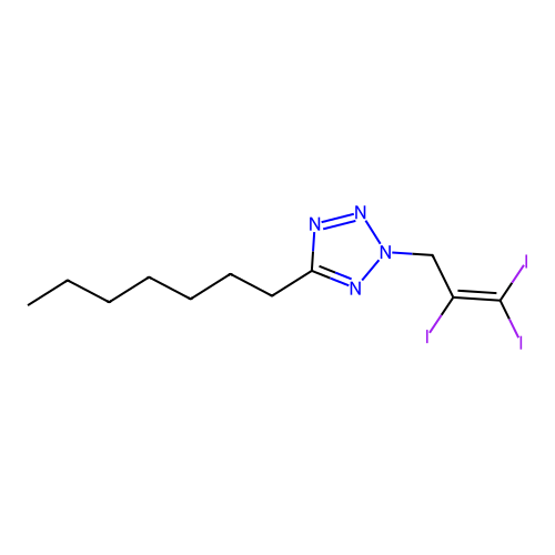 5-Heptyl-2-(2,3,3-triiodoallyl)tetrazole structure