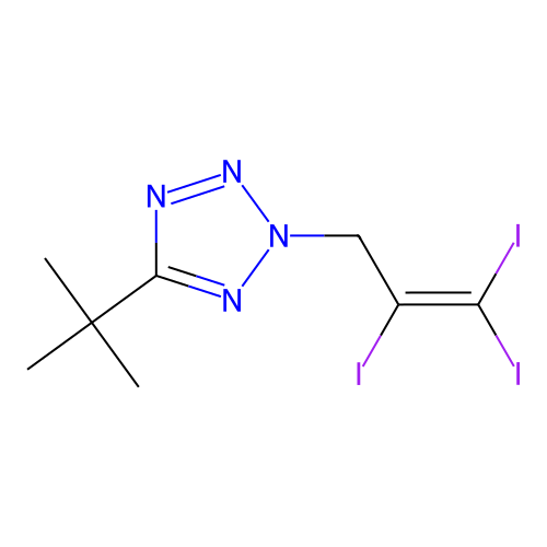 5-Tert-butyl-2-(2,3,3-triiodoallyl)tetrazole structure