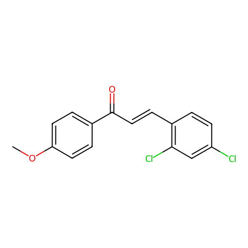 (E)-3-(2,4-dichlorophenyl)-1-(4-methoxyphenyl)-2-propen-1-one structure