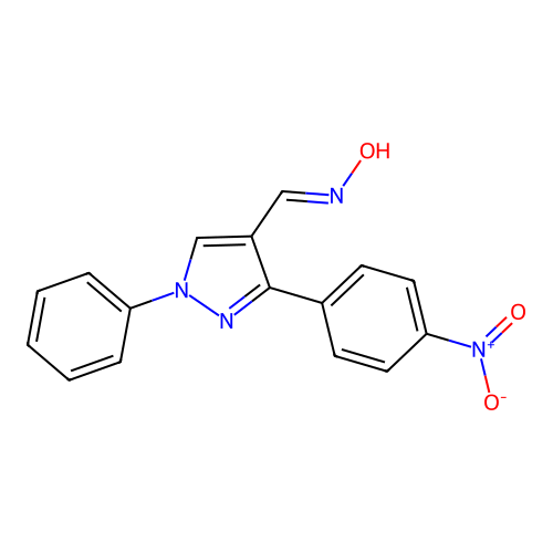 3-(4-Nitrophenyl)-1-phenyl-1H-pyrazole-4-carboxaldehyde oxime structure