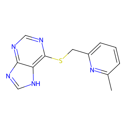 Purine, 6-[(6-methyl-2-pyridyl)methylthio]- structure