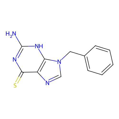 9H-Purine-6(1H)-thione, 2-amino-9-benzyl- structure
