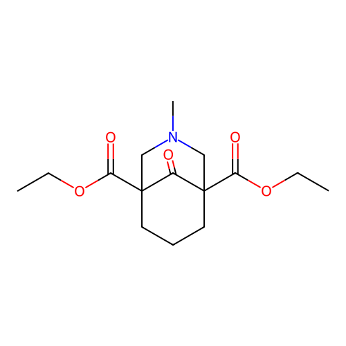 Diethyl 3-methyl-9-oxo-3-azabicyclo[3.3.1]nonane-1,5-dicarboxylate structure