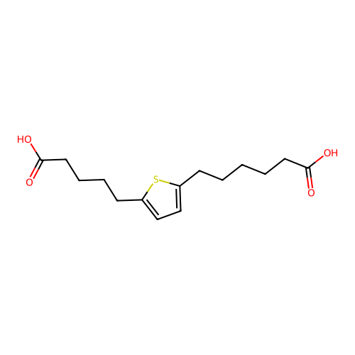 6-[5-(4-Carboxybutyl)-2-thienyl]hexanoic acid structure