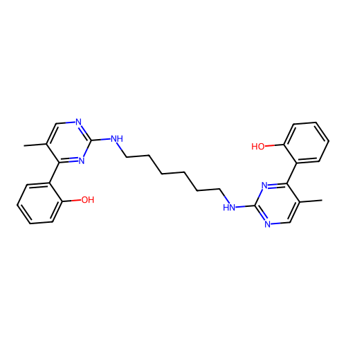 (6Z)-6-[5-methyl-2-[6-[[(6E)-5-methyl-6-(6-oxocyclohexa-2,4-dien-1-ylidene)-1H-pyrimidin-2-yl]amino]hexylamino]-1H-pyrimidin-6-ylidene]cyclohexa-2,4-dien-1-one structure