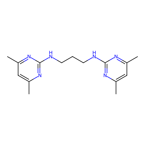 N,N'-bis(4,6-dimethylpyrimidin-2-yl)propane-1,3-diamine structure