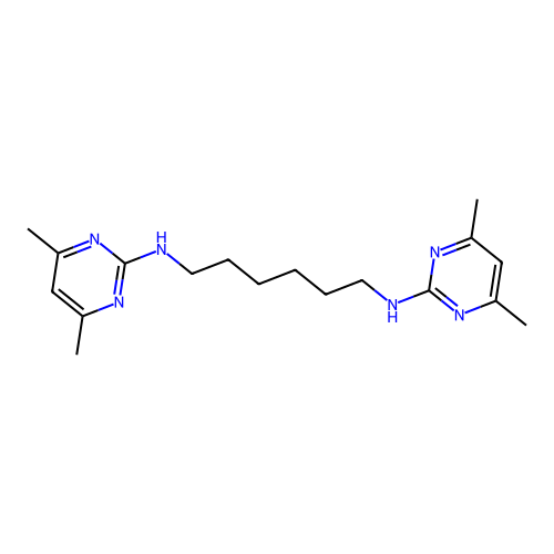 N,N'-bis(4,6-dimethylpyrimidin-2-yl)hexane-1,6-diamine structure