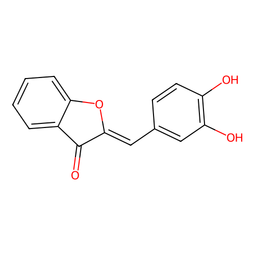 (2Z)-2-[(3,4-dihydroxyphenyl)methylidene]-1-benzofuran-3-one structure