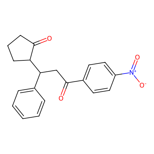 2-(3-(4-Nitrophenyl)-3-oxo-1-phenylpropyl)cyclopentanone structure