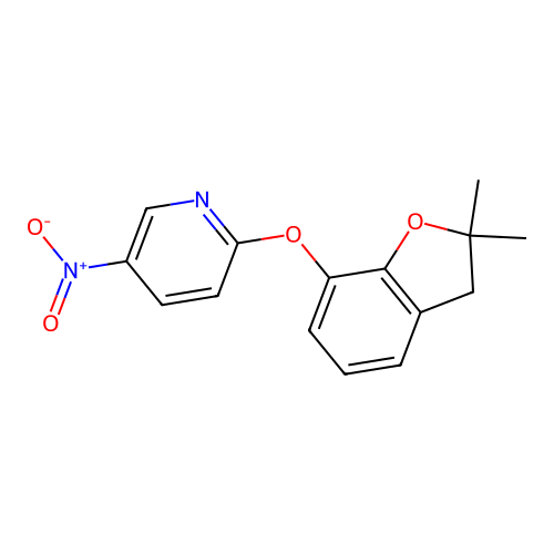 2-[(2,2-Dimethyl-2,3-dihydro-1-benzofuran-7-yl)oxy]-5-nitropyridine structure