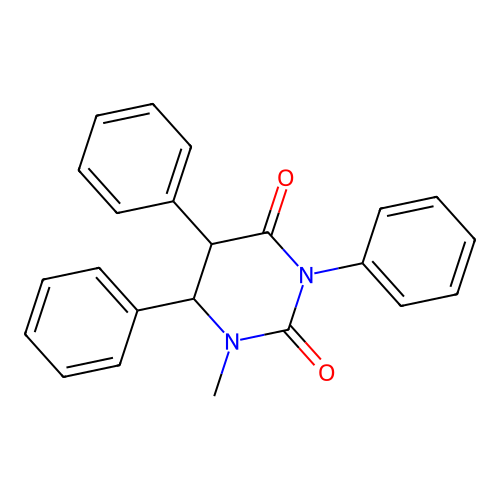 1-Methyl-3,5,6-triphenyl-1,3-diazinane-2,4-dione structure
