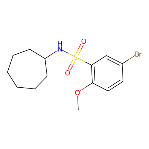 5-bromo-N-cycloheptyl-2-methoxybenzenesulfonamide structure