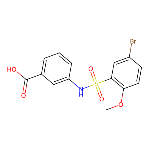 3-{[(5-Bromo-2-methoxyphenyl)sulfonyl]amino}benzoic acid structure