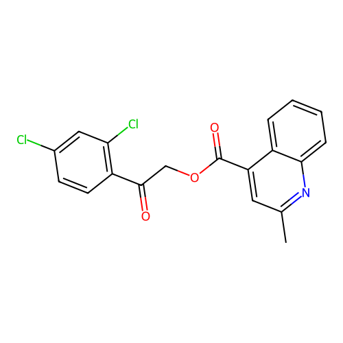 2-(2,4-Dichlorophenyl)-2-oxoethyl 2-methylquinoline-4-carboxylate structure