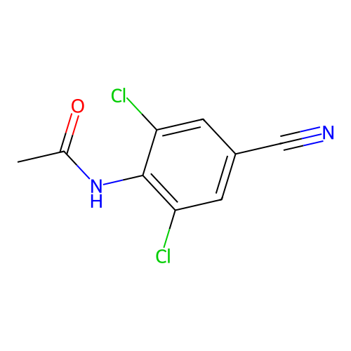 N-(2,6-dichloro-4-cyanophenyl)acetamide structure