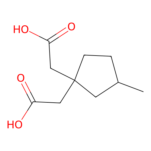 3-Methyl-1,1-cyclopentanediacetic acid structure