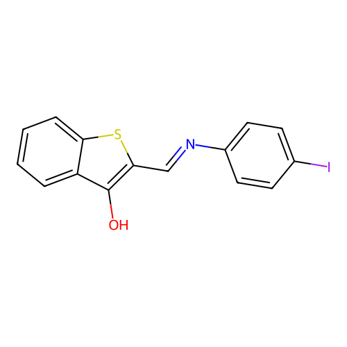 (Z)-2-(((4-iodophenyl)amino)methylene)benzo[b]thiophen-3(2H)-one structure