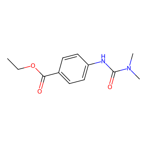 Ethyl 4-(dimethylcarbamoylamino)benzoate structure
