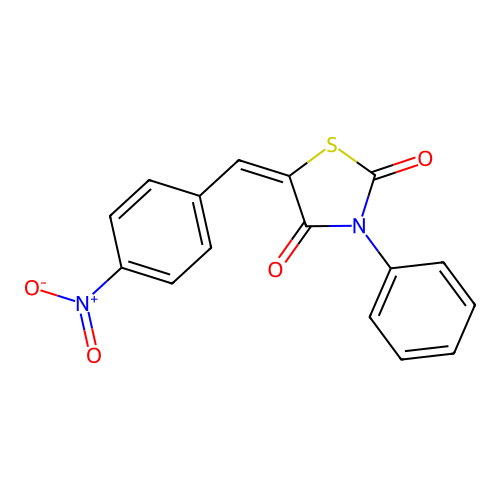 (5E)-5-(4-nitrobenzylidene)-3-phenyl-1,3-thiazolidine-2,4-dione structure