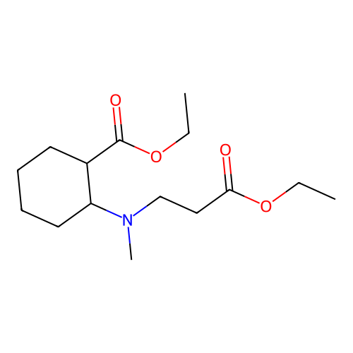 Ethyl 2-[(3-ethoxy-3-oxopropyl)-methylamino]cyclohexane-1-carboxylate structure