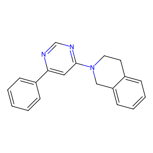2-(6-phenylpyrimidin-4-yl)-3,4-dihydro-1H-isoquinoline structure