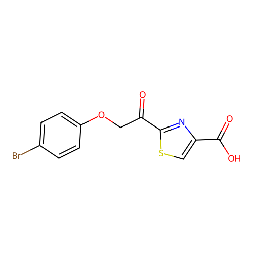 4-Thiazolecarboxylic acid, 2-[2-(4-bromophenoxy)acetyl]- structure
