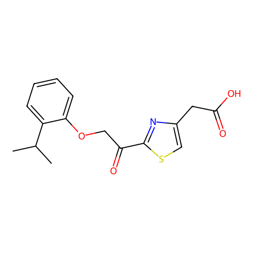 2-[2-[2-(1-Methylethyl)phenoxy]acetyl]-4-thiazoleacetic acid structure