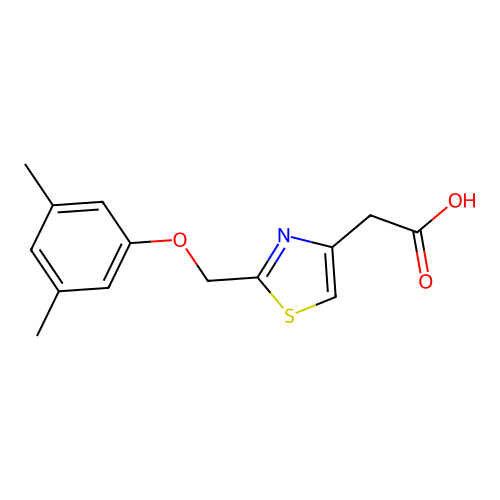 2-[2-[(3,5-Dimethylphenoxy)methyl]-1,3-thiazol-4-yl]acetic acid structure