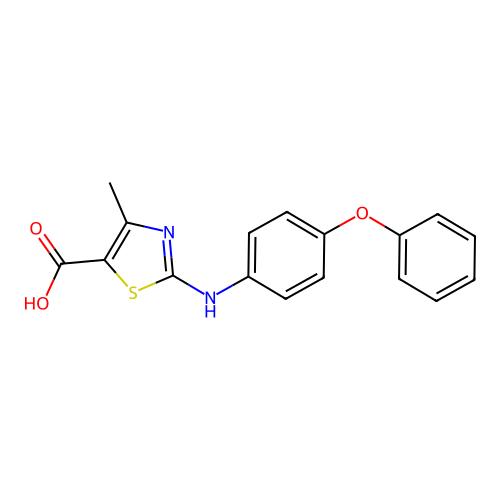 4-Methyl-2-(4-phenoxyanilino)-1,3-thiazole-5-carboxylic acid structure
