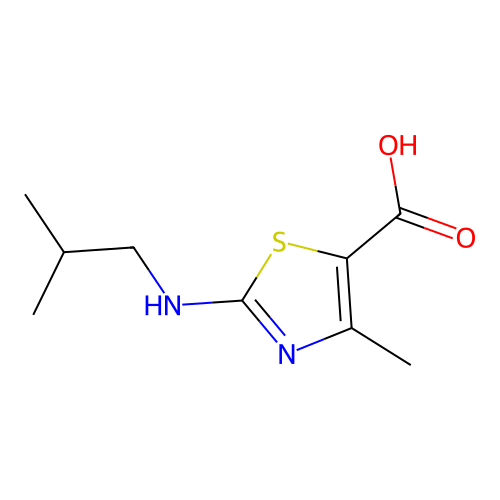 4-Methyl-2-[(2-methylpropyl)amino]-1,3-thiazole-5-carboxylic acid structure