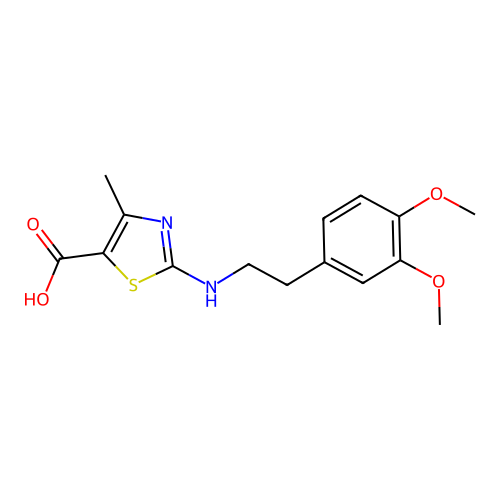 2-{[2-(3,4-Dimethoxyphenyl)ethyl]amino}-4-methyl-1,3-thiazole-5-carboxylic acid structure
