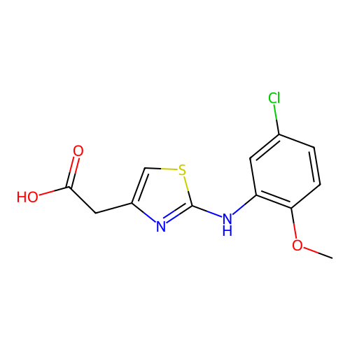 2-(4-(5-Chloro-2-methoxyphenylamino)-3,5-thiazolyl)acetic acid structure