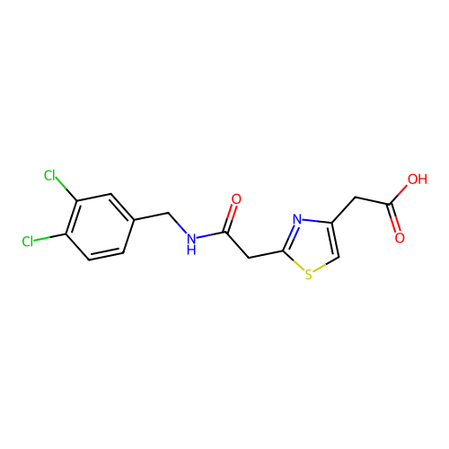 4-Thiazoleacetic acid, 2-[2-[[(3,4-dichlorophenyl)methyl]amino]-2-oxoethyl]- structure