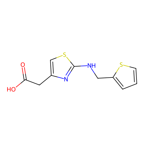 2-(2-{[(Thiophen-2-yl)methyl]amino}-1,3-thiazol-4-yl)acetic acid structure