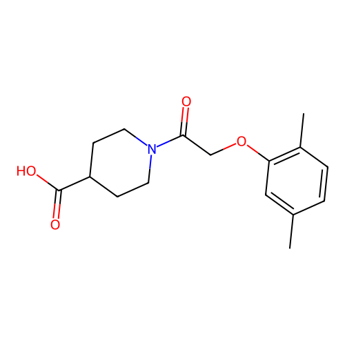 1-[2-(2,5-dimethylphenoxy)acetyl]piperidine-4-carboxylic Acid structure