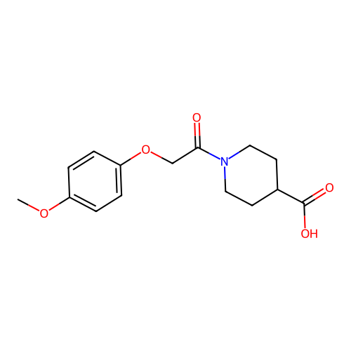 1-[2-(4-methoxyphenoxy)acetyl]piperidine-4-carboxylic Acid structure