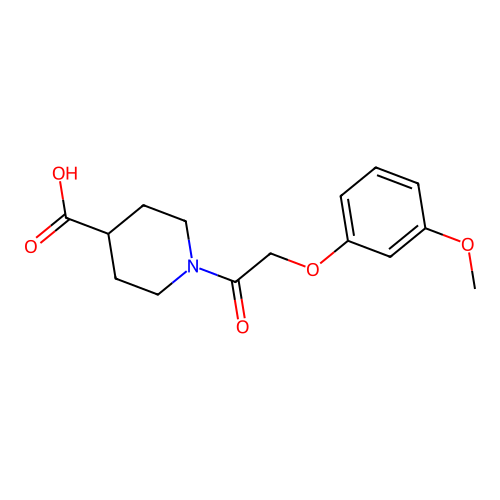 1-[2-(3-methoxyphenoxy)acetyl]piperidine-4-carboxylic Acid structure