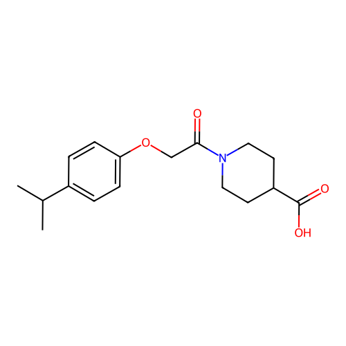 1-{2-[4-(Propan-2-yl)phenoxy]acetyl}piperidine-4-carboxylic acid structure