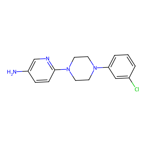 6-[4-(3-Chlorophenyl)piperazin-1-yl]pyridin-3-amine structure