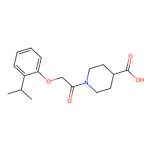 1-[(2-Isopropylphenoxy)acetyl]-4-piperidinecarboxylic acid structure