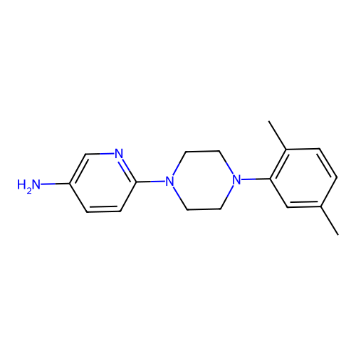 6-[4-(2,5-Dimethylphenyl)piperazin-1-yl]pyridin-3-amine structure