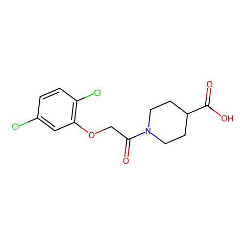 1-[2-(2,5-dichlorophenoxy)acetyl]piperidine-4-carboxylic Acid structure