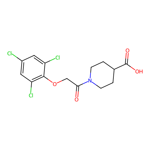 4-Piperidinecarboxylic acid, 1-[2-(2,4,6-trichlorophenoxy)acetyl]- structure