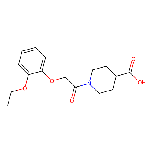 1-[2-(2-ethoxyphenoxy)acetyl]piperidine-4-carboxylic Acid structure