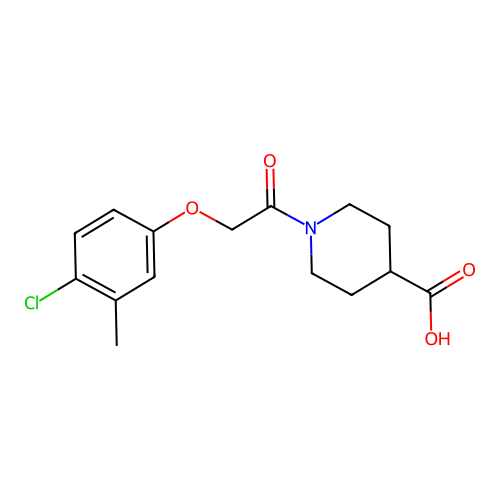 1-[2-(4-Chloro-3-methylphenoxy)acetyl]piperidine-4-carboxylic acid structure
