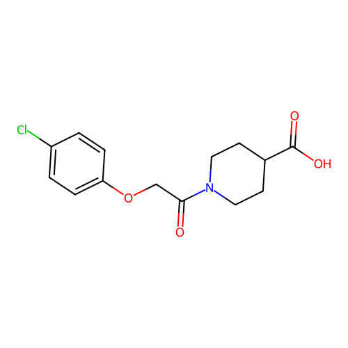 1-[2-(4-chlorophenoxy)acetyl]piperidine-4-carboxylic Acid structure