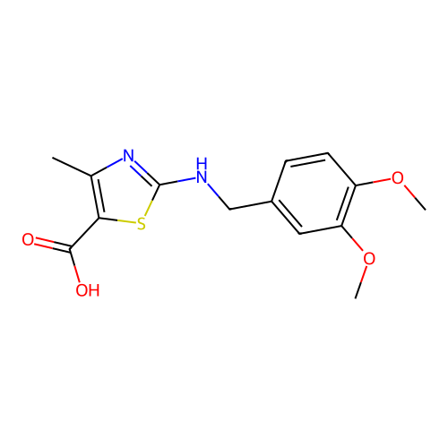 2-[(3,4-dimethoxyphenyl)methylamino]-4-methyl-1,3-thiazole-5-carboxylic Acid structure
