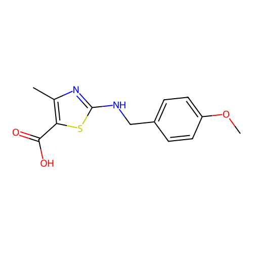 2-[(4-Methoxybenzyl)amino]-4-methyl-1,3-thiazole-5-carboxylic acid structure