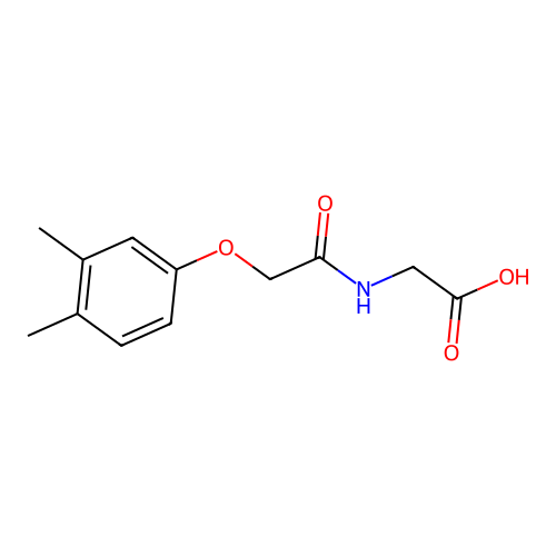 (2-(3,4-Dimethylphenoxy)acetyl)glycine structure