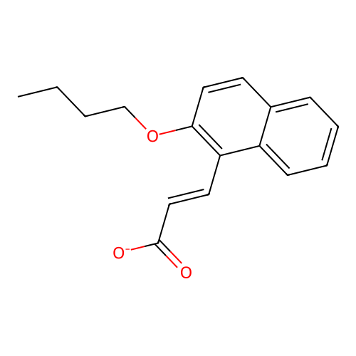 (E)-3-(2-butoxynaphthalen-1-yl)prop-2-enoate structure
